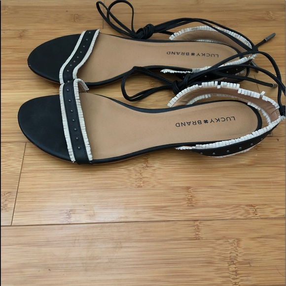Lucky Brand Strappy Lace Up Sandals - Picture 1 of 7